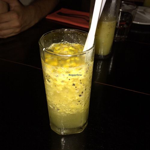 Passion fruit orange lemongrass smoothie at The Corn in Phnom Penh