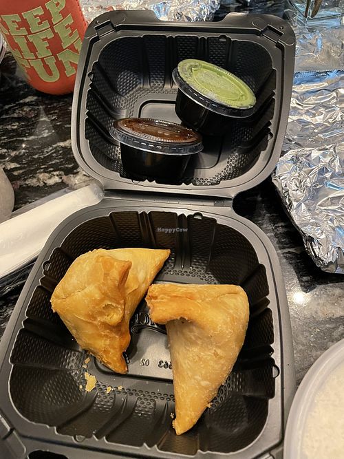 Veggie samosas   at Urban Turban in Durham