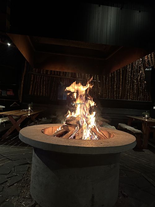 Fire in the restaurant room.  at Markanbaiki Sami in Jukkasjaervi