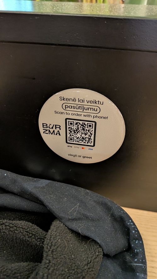 Order via barcode at Derbruder in Riga