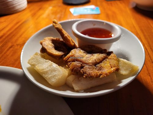 Side of fried platan and casave at Sunset - Chogogo in Kralendijk