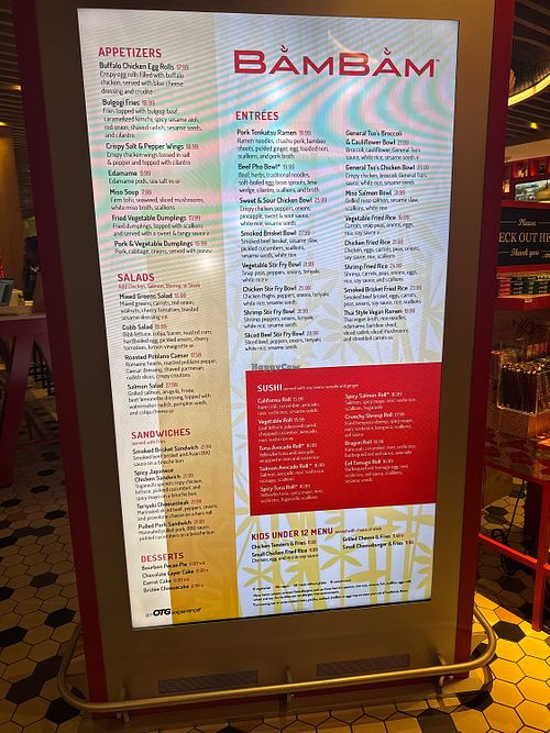 Menu   at IAH - Ban Bam - TC  in Houston