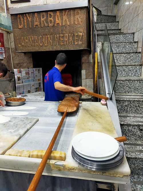 Homemade food in oven at Diyarbakır Lahmacun Merkezi in Diyarbakir