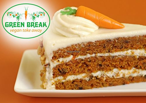 carrot cake!! delicious!!! at Green Break Vegan Restaurant in San Sebastian