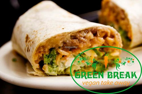 burrito at Green Break Vegan Restaurant in San Sebastian