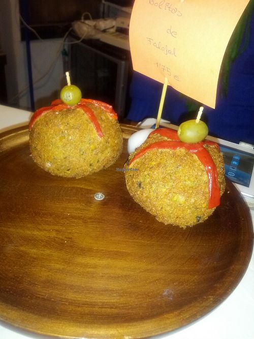 pintxo falafel at Green Break Vegan Restaurant in San Sebastian