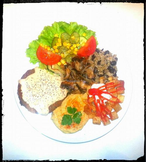 combo... yummy!! at Green Break Vegan Restaurant in San Sebastian