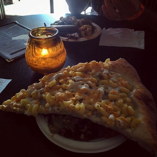Mac and Cheese Pizza at Dimo's Pizza - Logan Square in Chicago