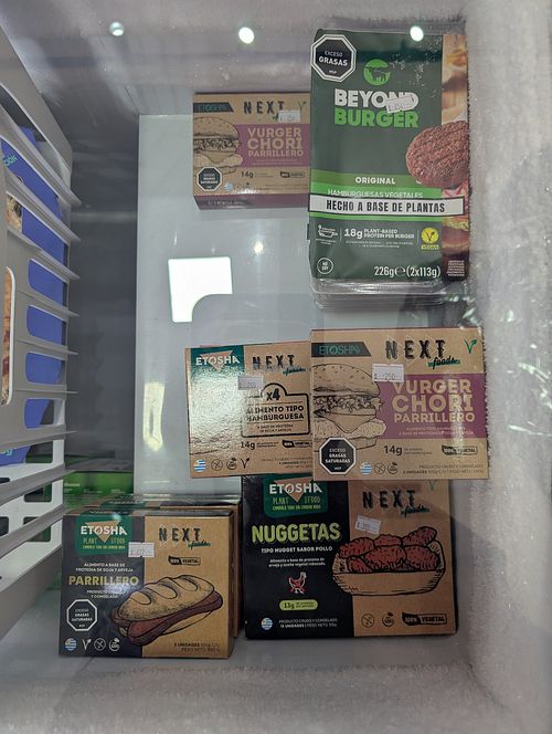 Vegan meats at Vida Sana in Tacuarembo