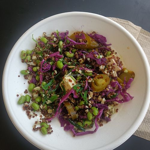 Tofu, edamame, quinoa cauliflower. at Poked  in Clayton