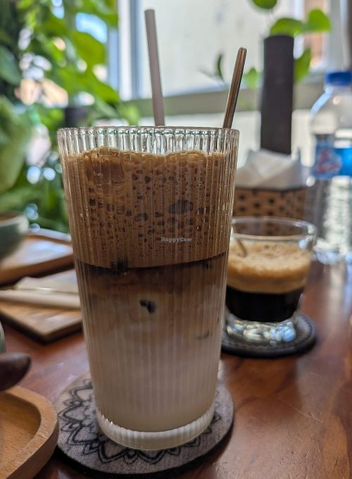 Vietnamese black coffee & white coffee at Dream Beans Coffee Roastery in Hanoi