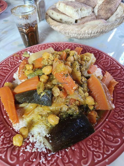 Vegeterian cuscus at Restaurant Chez Nadia in Tafraout