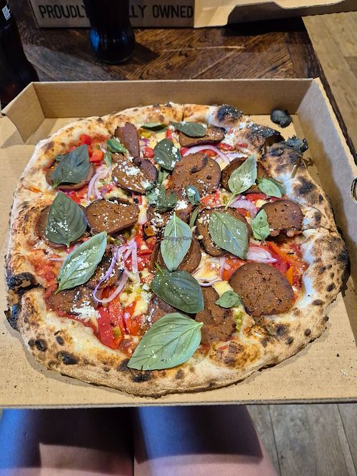 Vegan pepperoni pizza - large at Base Woodfired Pizza - Riverside in Christchurch