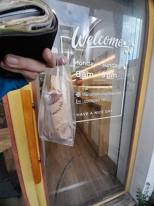 My take away packaging at Hoa Y Bánh mì chay in Ho Chi Minh City