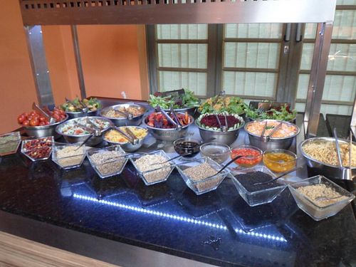 Cold Salad buffeet at Raízes Zen Perdizes in Sao Paulo