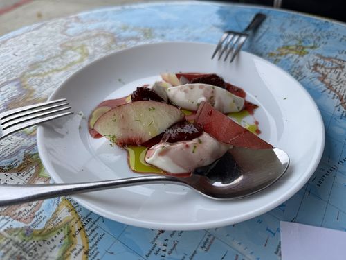 Peaches and creamm  at Nixta Foods - Pop Up in San Francisco