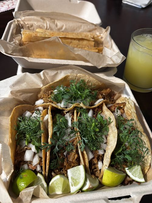 Tacos and tamales don’t forget to grab an Agua Fresca.   at Shane's Tamales in Garden Grove