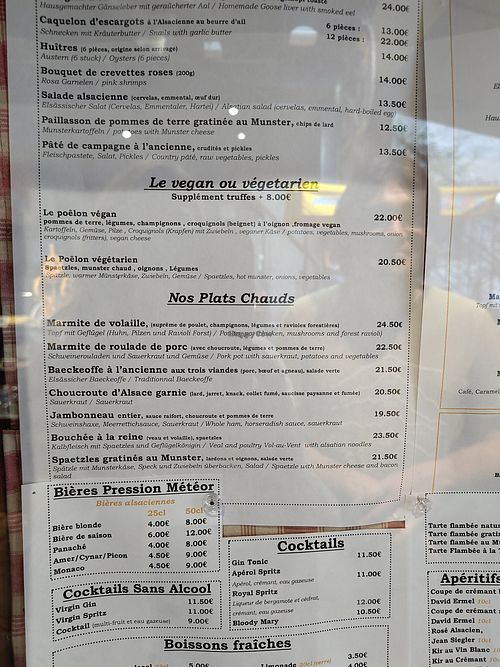 Menu at Restaurant Au Relais in Riquewihr