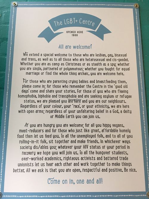 welcoming entrance sign at Sidney Street Cafe in Manchester