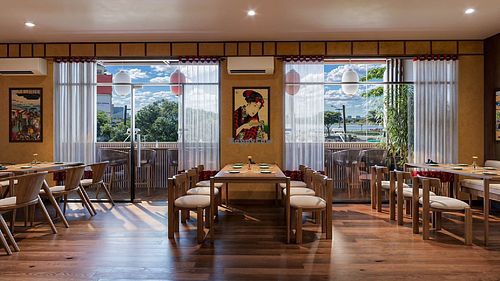 Matsuri Nguyen Hue - Japanese Restaurant with riverview District 1 HCMC - Vegetarian menu available 

https://matsurirestaurant.com.vn/ at Matsuri Japanese Restaurant - Nguyen Hue in Ho Chi Minh City