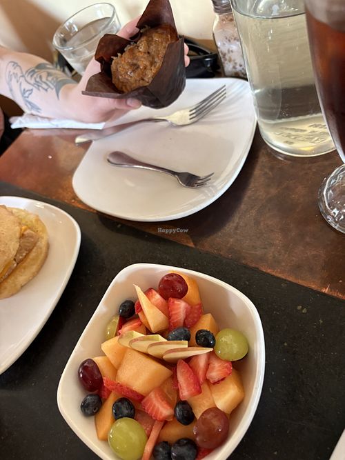 Vegan muffin and fruit   at Brooklyn Street Local in Detroit