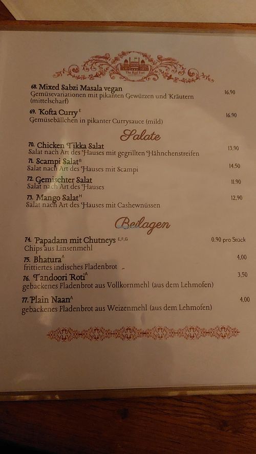 vegan und Salate at The Red Fort in Burgwedel