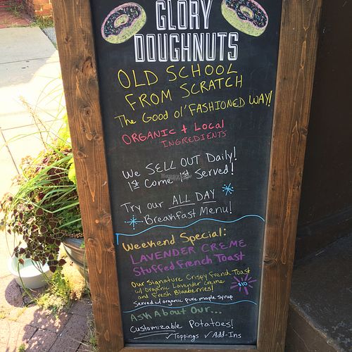 specials at Glory Doughnuts & Diner in Frederick