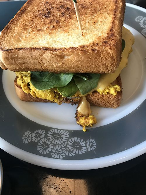 Tofu breakfast sandwich  at Glory Doughnuts & Diner in Frederick