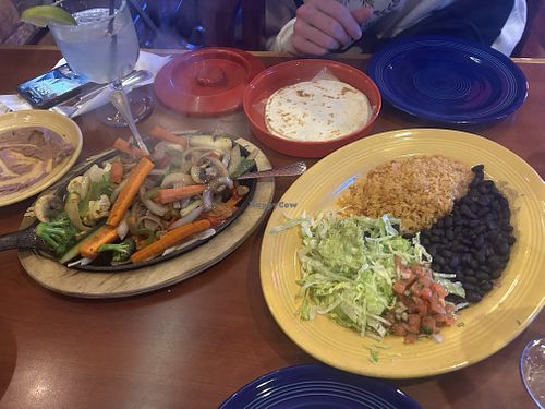 Vegetable fajitas with no dairy  at Las Margaritas  in Auburn