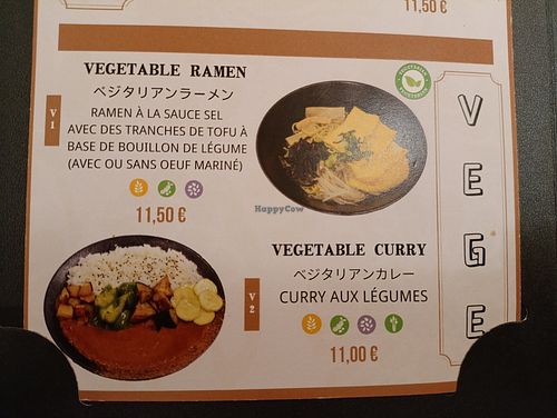 Vege/Vegan menu (with or without egg) at Genki  in Reims
