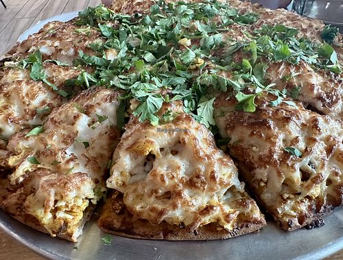 Aloo Gobhi w/ vegan chz  at Curry Pizza House in Cypress