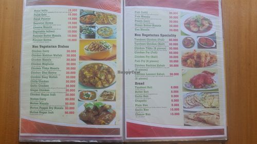 Menu at Hasan in Pakse