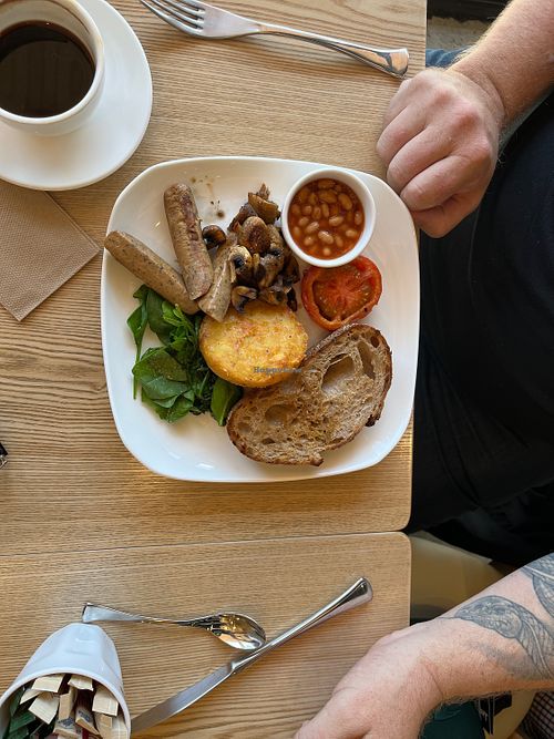 Vegan breakfast yum  at Cafe Comma  in Christchurch
