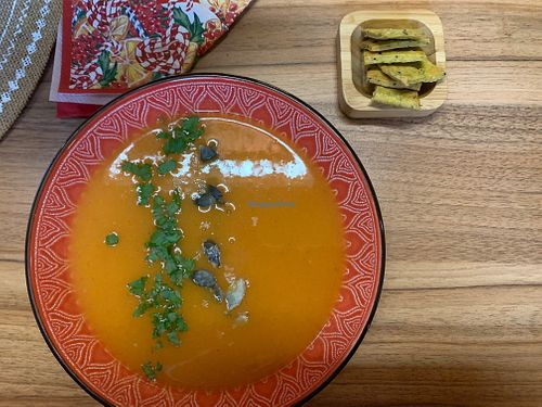 Pumpkin soup at Your Mantra Vegetarian Cafe - Вегетаріанське кафе Твоя Мантра in Lutsk