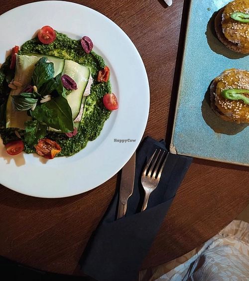 Burglets and raw zuchini lasagna: credits la_tikka at Kala Ghoda Cafe in Mumbai