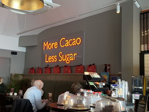 Inside the cafe  at Hotel Chocolat  in Chichester