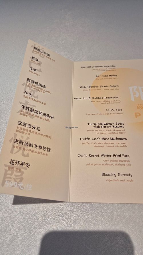 Set menu at Vegi Plus in Shanghai