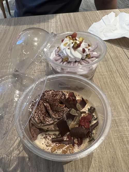 Parfait choc Belgian and taro coconut $ 12 usual $6.90 for one   at Greendot 绿一点 - Bedok Mall in East Singapore