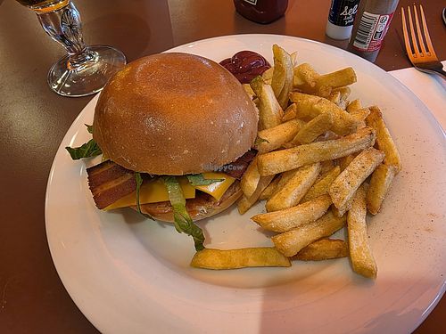 Burger with cheese and bacon. at Mercifab in Saint-ouen-sur-seine