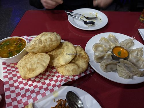 Puri and momo  at Everest Restaurant and Bar in Antioch