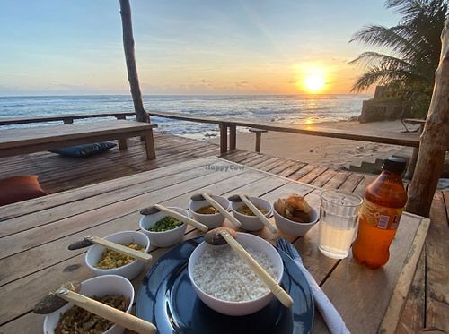Curry & Rice at sunset at Mermaid's Kitchen Ahangama in Ahangama