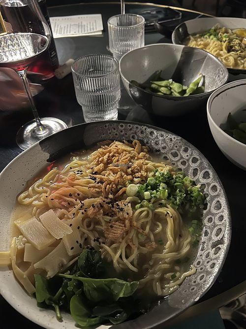Yummy vegan ramen!  at Alpha Bravo Bar in Newberg