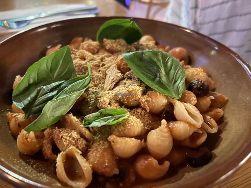 POMODORO - Vegan pasta, tomato & basil sauce, nutritional yeast at 1154 Pastaria in Wellington