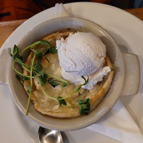 Vegan apple tart with coconut ice cream at White Horse in Guildford
