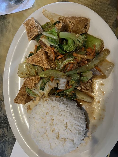 Spicy Garlic Tofu with extra veggies  at Pho Saigon in Charleston