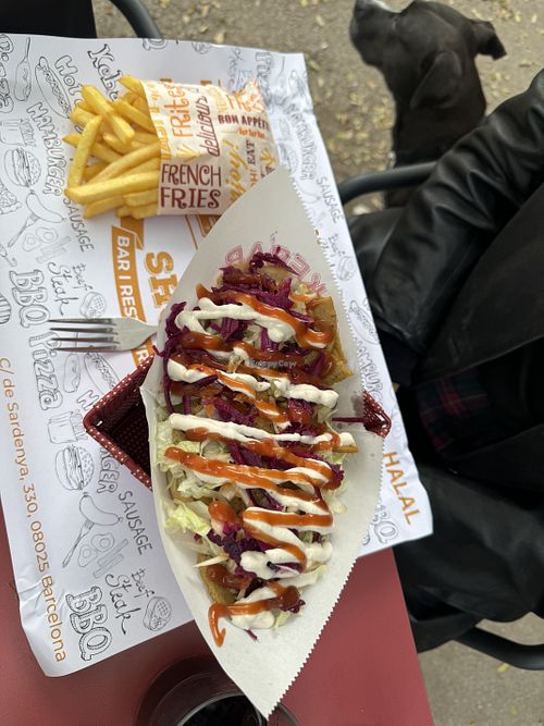 seitan kebap menu w fries and drink  at Doner Kebab Show in Barcelona