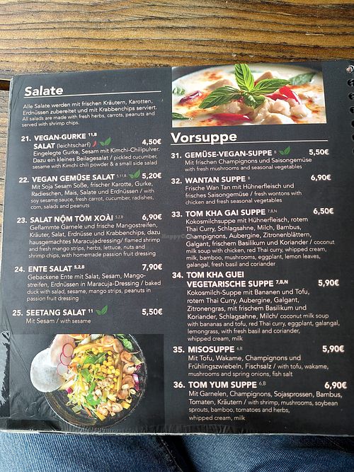 Menu at My Mem in Hannover