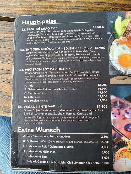 Menu at My Mem in Hannover