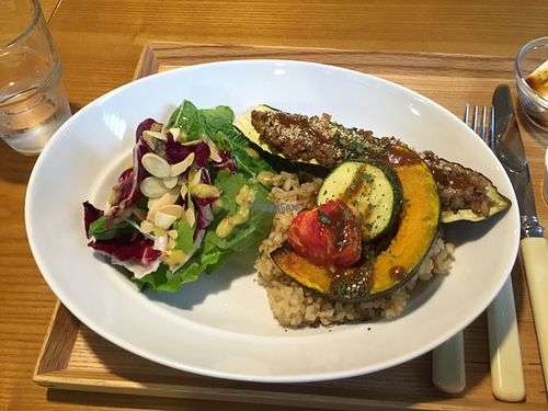 eggplant steak close up at Cook and Book 쿡앤북 in Seoul