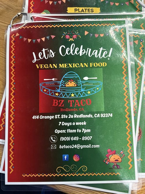 Menu page one   at BZ Taco in Redlands